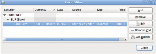 Price Editor Window